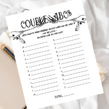 Til Death Do Us Part | Couple ABCs Game | B+W