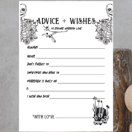 Til Death Do Us Part  Couple Advice Card  BW