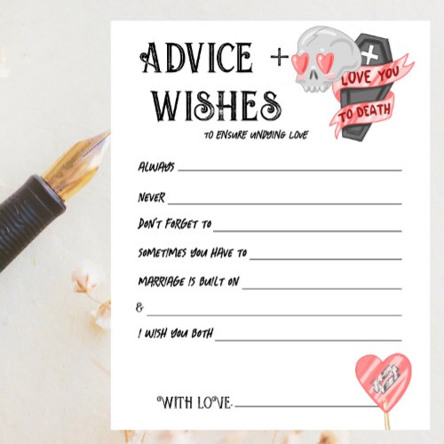 Til Death Do Us Part  Couple Advice Card  Color