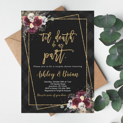 Til Death Do Us Part Couples Shower Invitation