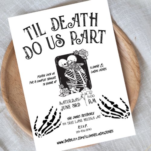 Til Death Do Us Part  Couples Shower Invite  BW