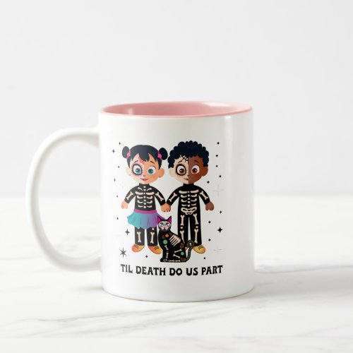 Til Death Do Us Part _ Cute Gothic Valentine Day Two_Tone Coffee Mug