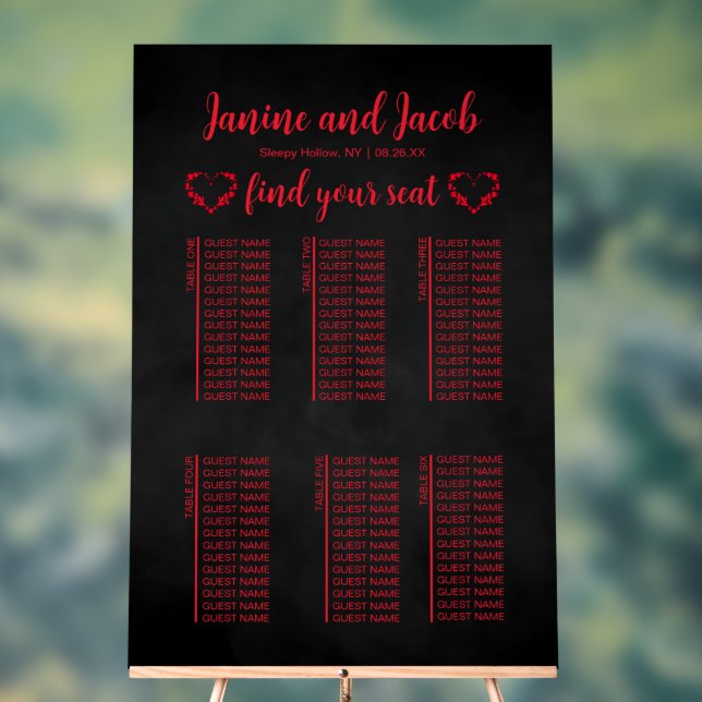 Til Death Do Us Part Dark Goth Moody Seating Chart (Neutral)