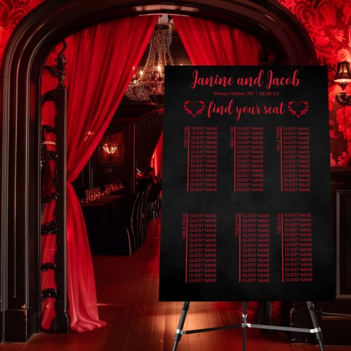 Til Death Do Us Part Dark Goth Moody Seating Chart Foam Board