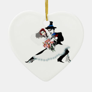 'Til Death Do Us Part - Day of the Dead wedding Ceramic Ornament