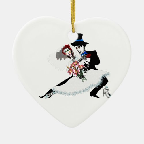 Til Death Do Us Part _ Day of the Dead wedding Ceramic Ornament