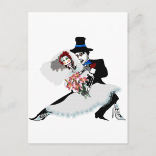 'Til Death Do Us Part - Day of the Dead wedding Postcard