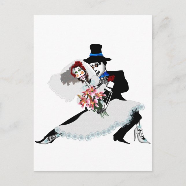 'Til Death Do Us Part - Day of the Dead wedding Postcard (Front)