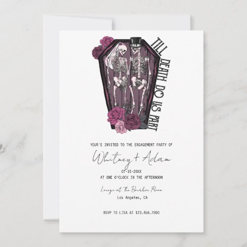 Til Death Do Us Part  Engagement Party  Gothic  Invitation