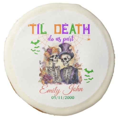 Til Death Do Us Part Eternal Love Halloween Skull Sugar Cookie
