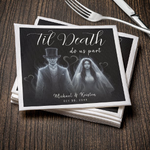 Til Death Do Us Part Ghost Gothic Wedding Napkins