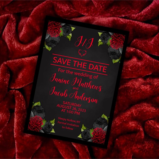 Til Death Do Us Part Goth Black Save the Date Invitation (Creator Uploaded)