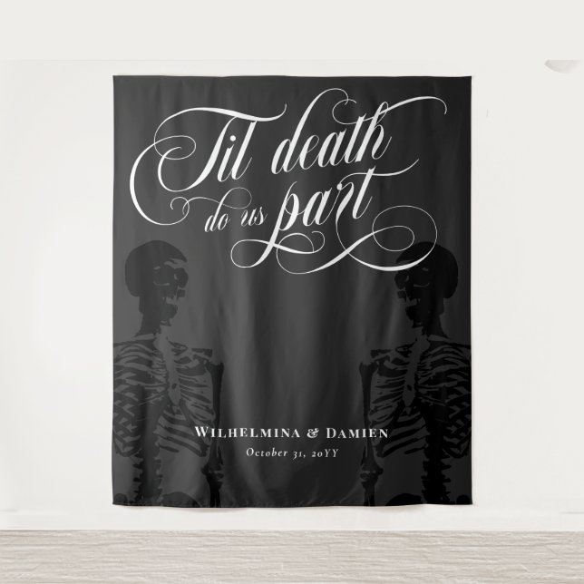 Til Death Do Us Part Goth Wedding Backdrop (Front)