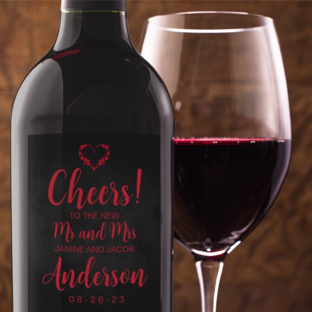 Til Death Do Us Part Gothic Black and Red Wine Label (Creator Uploaded)