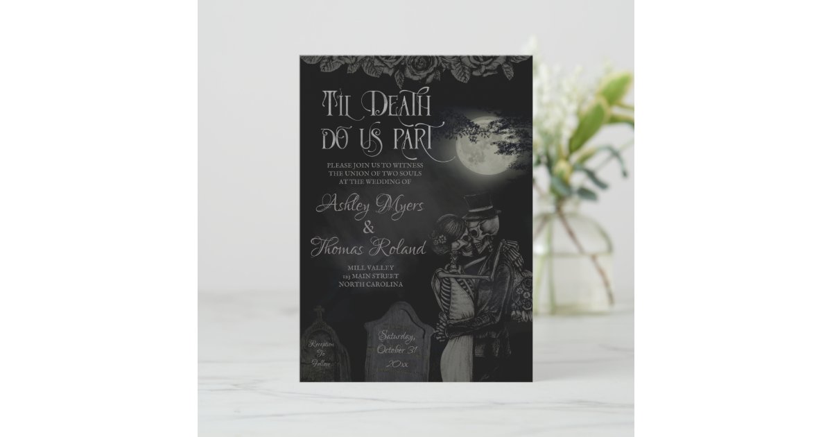 Til Death Do Us Part Gothic Halloween Wedding Invitation | Zazzle