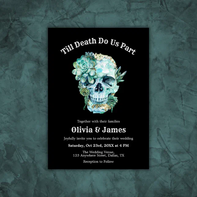 Til Death Do Us Part Gothic Halloween Wedding Invitation | Zazzle