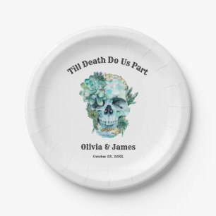 Til Death Do Us Part Gothic Halloween Wedding  Paper Plates
