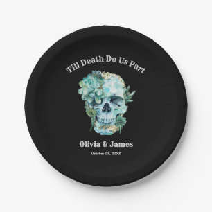 Til Death Do Us Part Gothic Halloween Wedding  Paper Plates