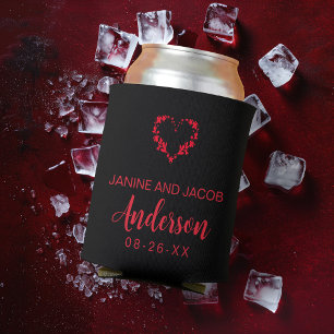 Til Death Do Us Part Gothic Moody Black and Red  Can Cooler