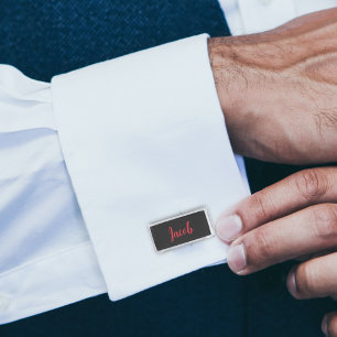 Til Death Do Us Part Gothic Moody Black and Red Cufflinks
