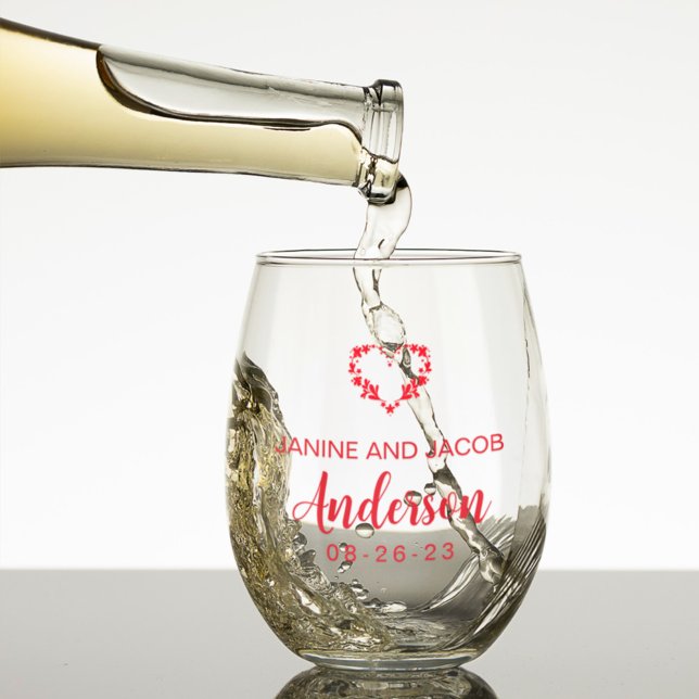 Til Death Do Us Part Gothic Moody Black and Red  Stemless Wine Glass (Creator Uploaded)