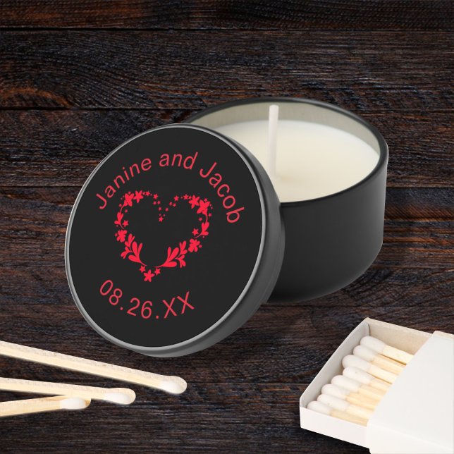 Til Death Do Us Part Gothic Red and Black Mini Candle Favors (Creator Uploaded)