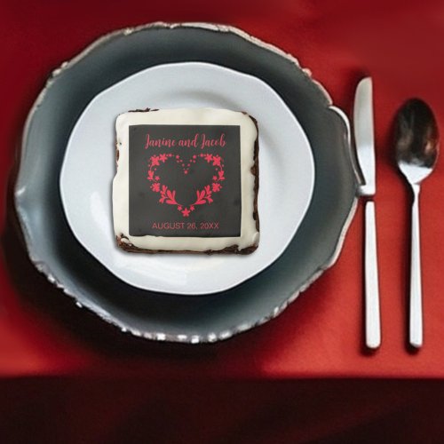 Til Death Do Us Part Gothic Red and Black Roses Brownie