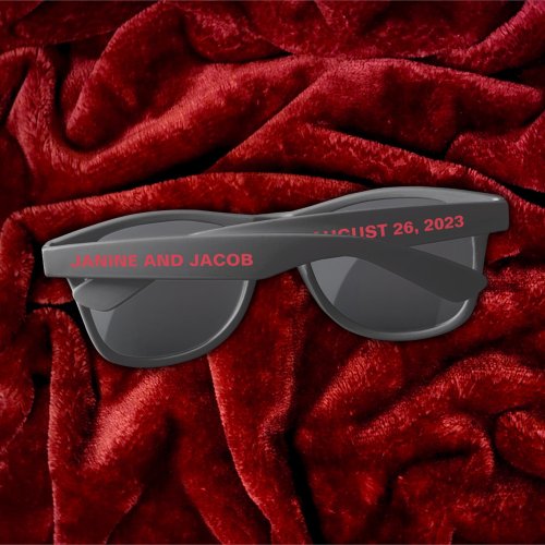 Til Death Do Us Part Gothic Red and Black Sunglasses