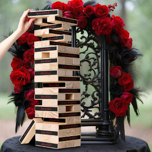 Til Death Do Us Part Gothic Red & Black Wedding Topple Tower