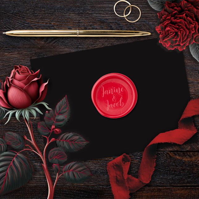 Til Death Do Us Part Gothic Red Heart Wedding Wax Seal Sticker (Creator Uploaded)