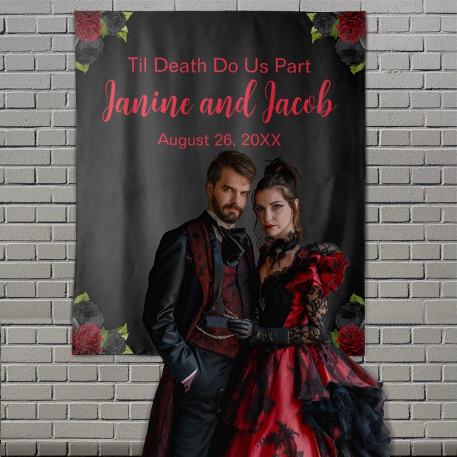 Til Death Do Us Part Gothic Rose Photo Backdrop (Creator Uploaded)