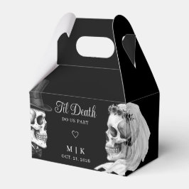Til Death Do Us Part Gothic Skulls Black Wedding Favor Boxes