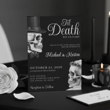 Til Death Do Us Part Gothic Skulls Black Wedding
