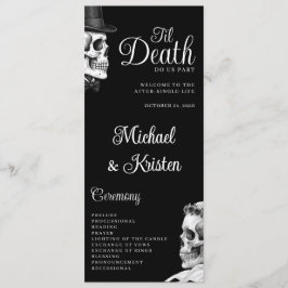 Til Death Do Us Part Gothic Skulls Black Wedding Program