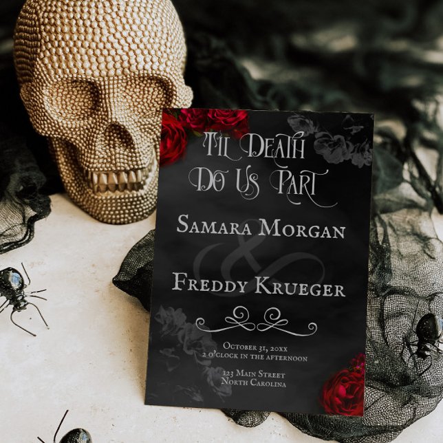 Til Death Do Us Part Gothic Wedding Invite Rose (Creator Uploaded)