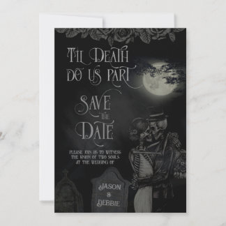 Til Death Do Us Part Gothic Wedding Save The Date