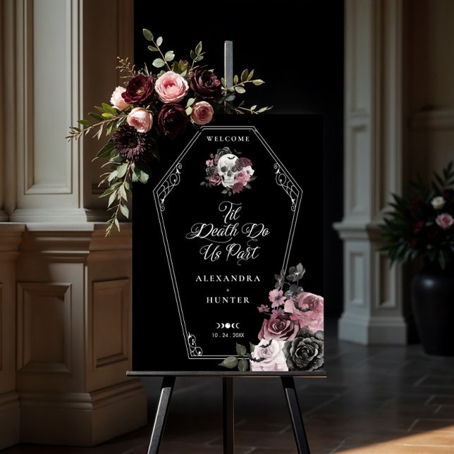 Til Death Do Us Part Halloween Gothic Floral Skull Foam Board (Til Death Do Us Part Halloween Gothic Floral Skull Foam Board)