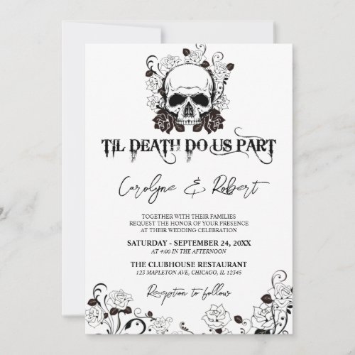 Til Death Do Us Part Halloween Gothic Wedding Invi Invitation