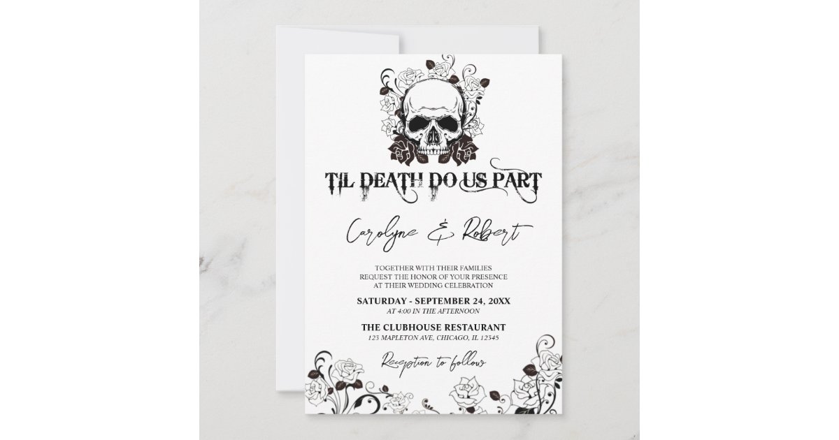 Til Death Do Us Part Halloween Gothic Wedding Invi Invitation | Zazzle