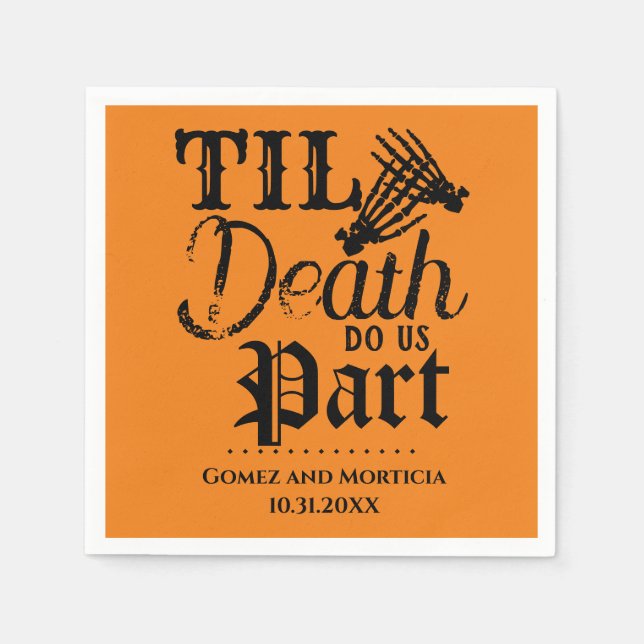 Til Death Do Us Part Halloween Wedding Anniversary Napkins (Front)