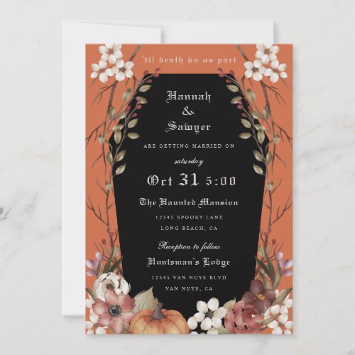 Til Death Do Us Part Halloween Wedding Invitation