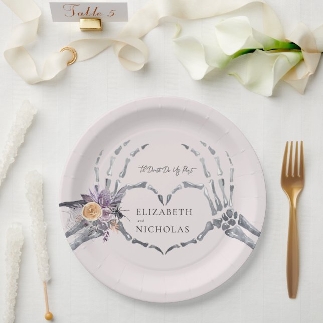 'Til Death Do Us Part | Halloween Wedding  Paper Plates (Wedding)