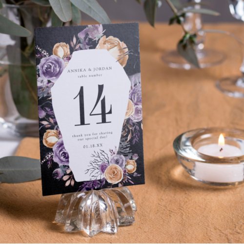 Til Death Do Us Part  Halloween Wedding Table Number