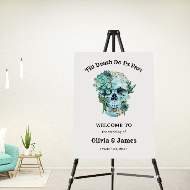 Til Death Do Us Part Halloween Wedding Welcome  Foam Board (Till Death Do Us Part Gothic Halloween Wedding Welcome Sign   )