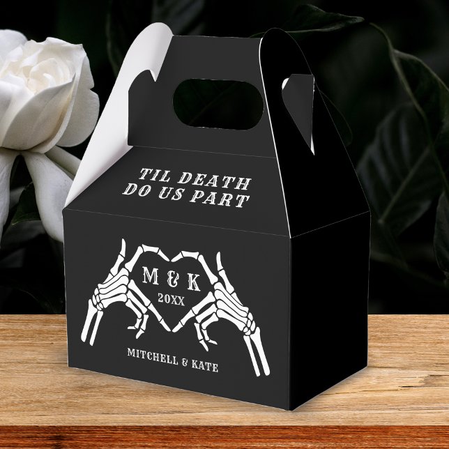 Til Death Do Us Part Heart Hand Black Wedding Favor Boxes (Til Death Do Us Part Heart Hand Black Wedding Favor Boxes
)