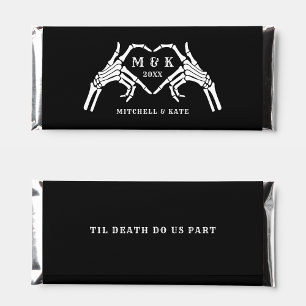 Til Death Do Us Part Heart Hand Black Wedding Hershey Bar Favors