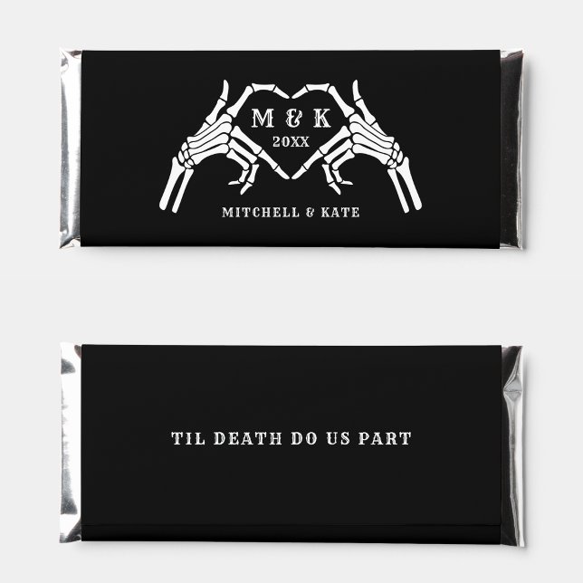 Til Death Do Us Part Heart Hand Black Wedding Hershey Bar Favors (Til Death Do Us Part Heart Hand Black Wedding Hershey Bar Favors
)