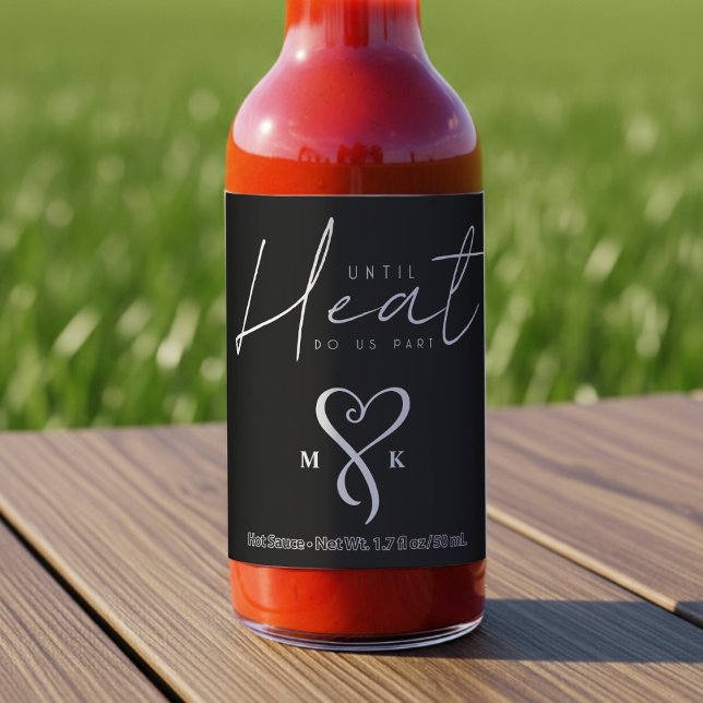 Til Death Do Us Part Heart Monogram Black Wedding Hot Sauces (Til Death Do Us Part Heart Monogram Black Wedding Hot Sauces
)