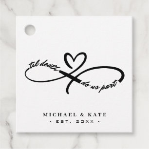 Til Death Do Us Part Infinity Symbol Heart Wedding Favor Tags