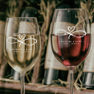 Til Death Do Us Part Infinity Symbol Heart Wedding Wine Glass